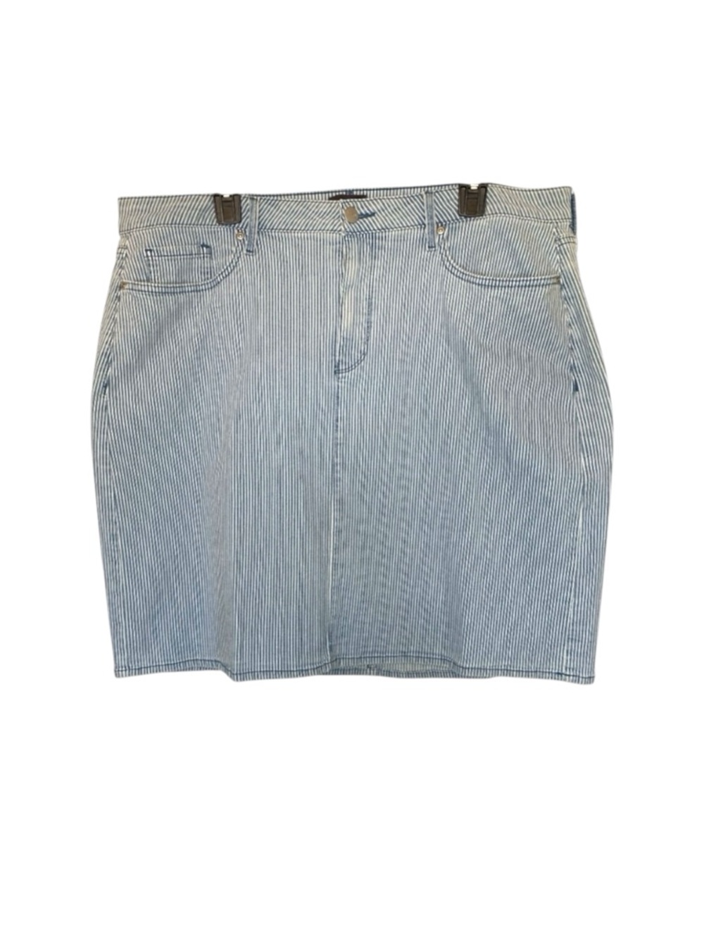NYDJ Trella 5 Pocket Striped Denim Skirt - Picture 2 of 16